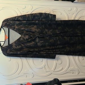 Camo Dress with Knot Detail - 1X